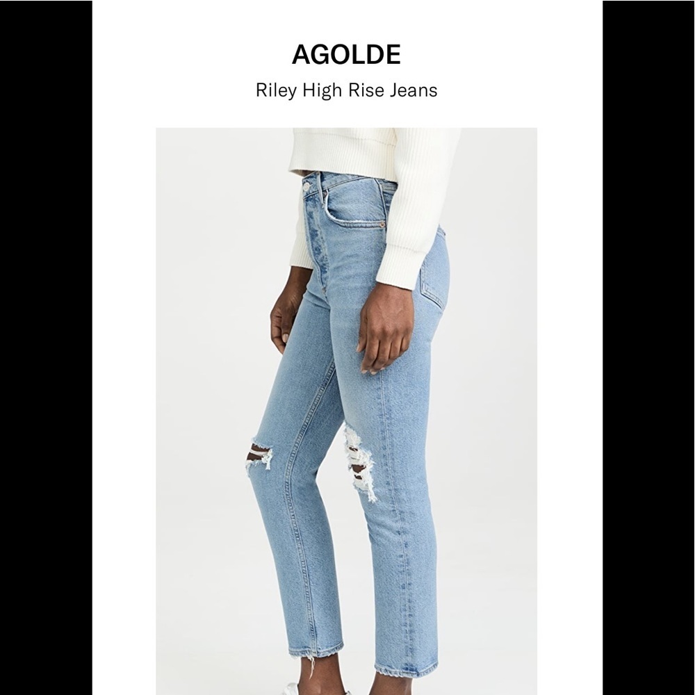 NWT Agolde Riley High Rise Jeans Size 25 - Picture 4 of 15